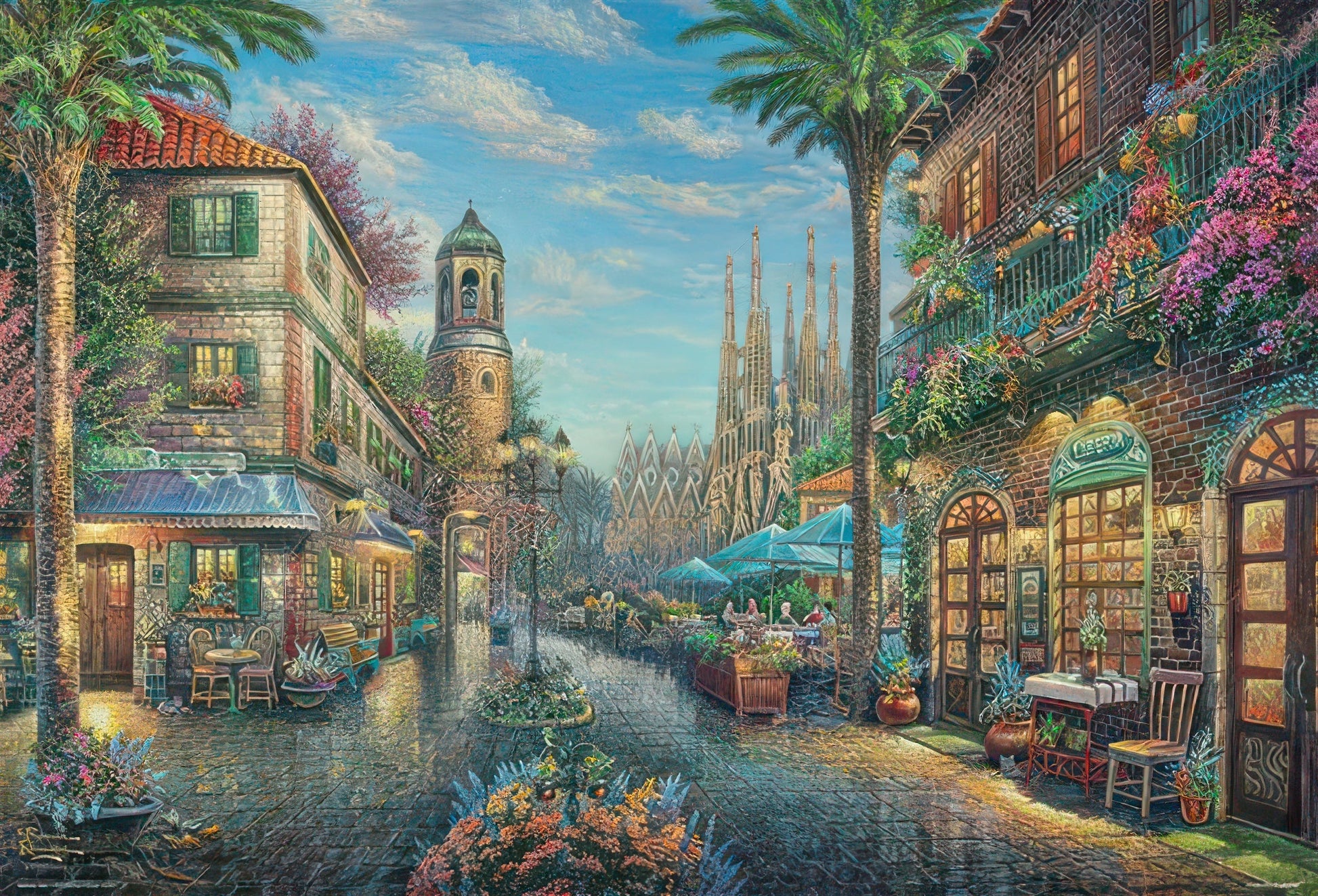 beverly-1000-042-illustration-barcelona-flower-street-cafe-1000-pieces-jigsaw-puzzle