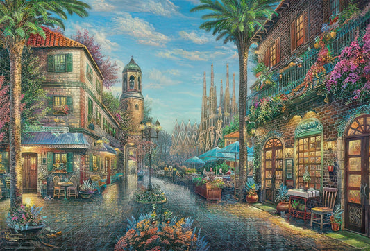 Beverly 1000-042　Illustration • Barcelona Flower Street Cafe　1000 Pieces Jigsaw Puzzle