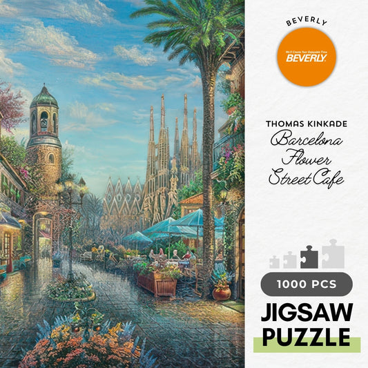 Beverly 1000-042　Illustration • Barcelona Flower Street Cafe　1000 Pieces Jigsaw Puzzle