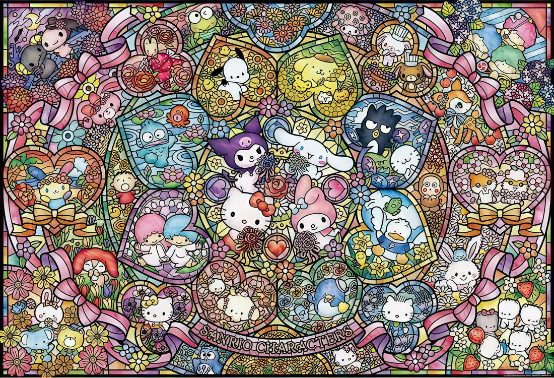 beverly-1000-088-sanrio-characters:-stained-glass-1000-pieces-jigsaw-puzzle