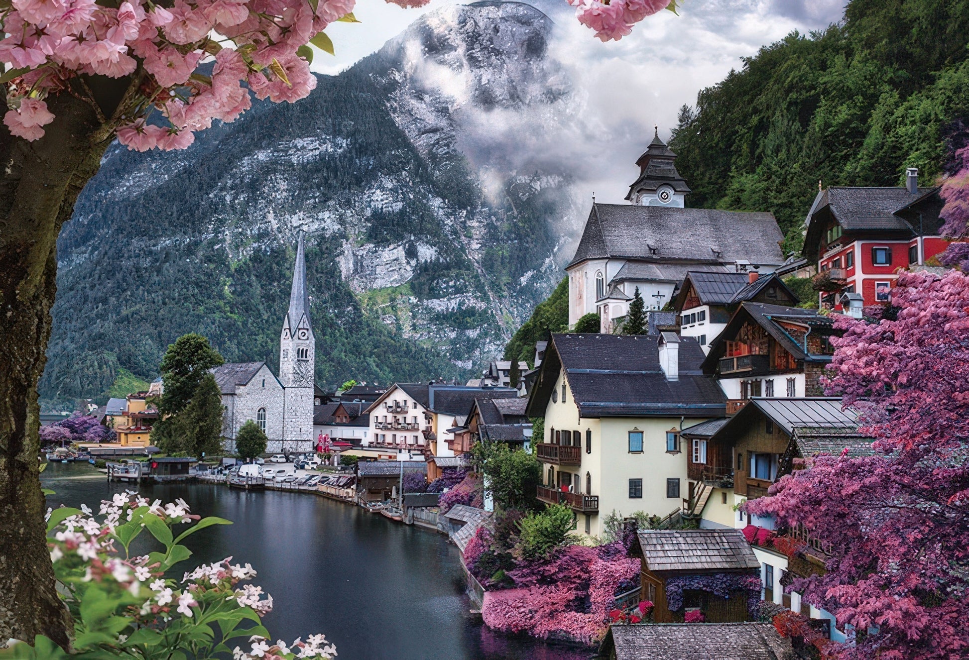 beverly-1000-109-hallstatt:-waterside-flower-scenery-1000-pieces-jigsaw-puzzle