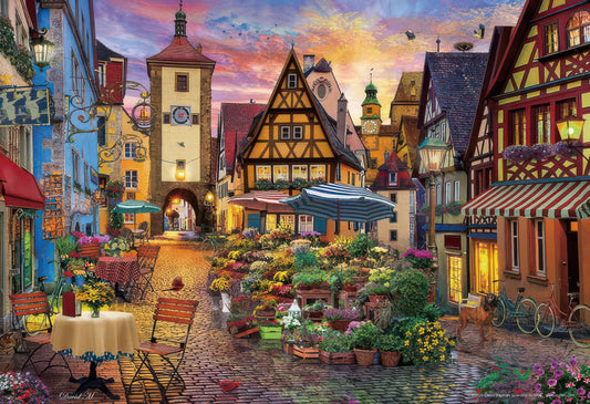 Beverly 1000M-016　Illustration • Flowery Rothenburg　1000 Pieces Jigsaw Puzzle