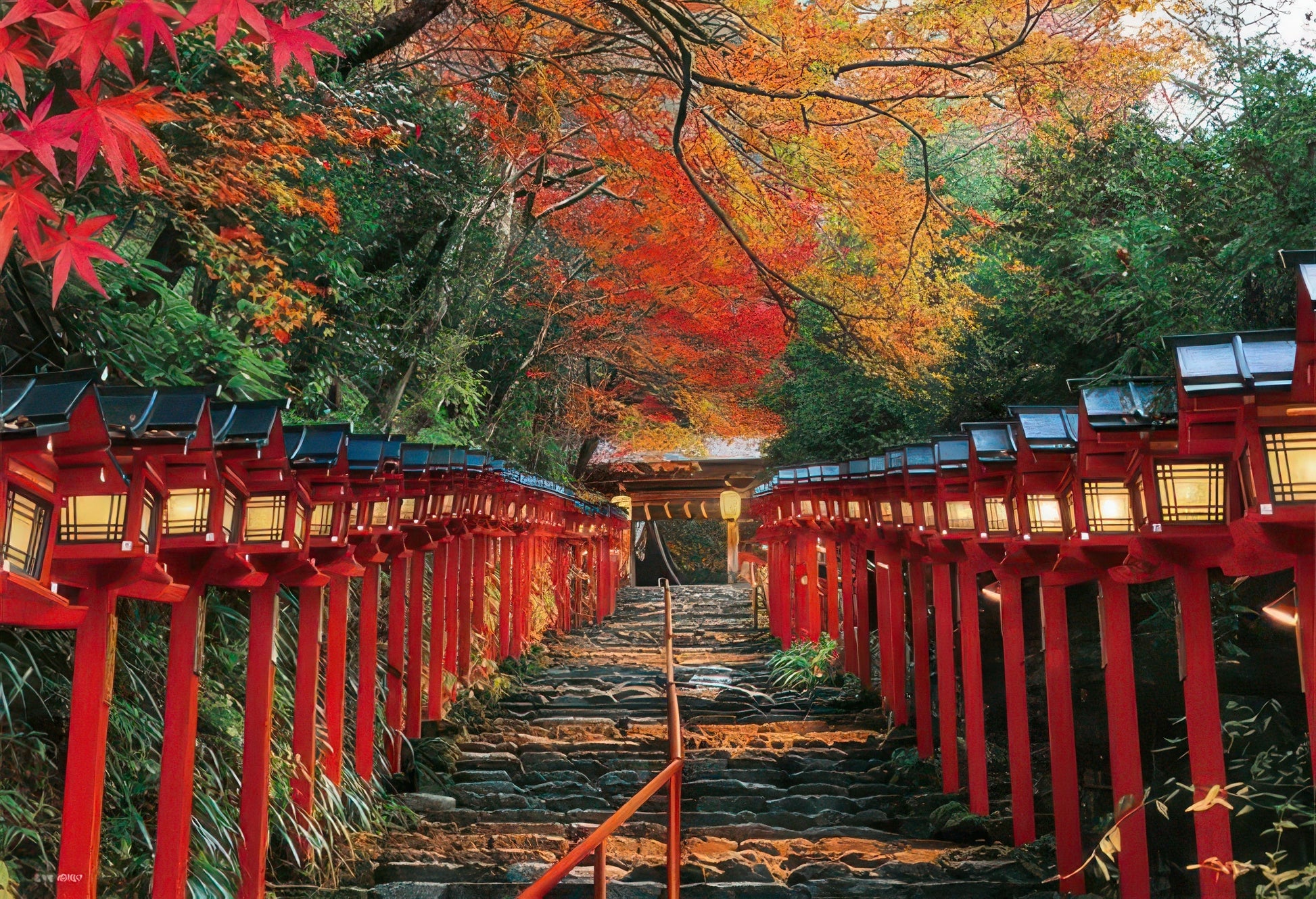 beverly-300-037-scenery-momiji-lantern-at-kifune-shrine-300-pieces-jigsaw-puzzle