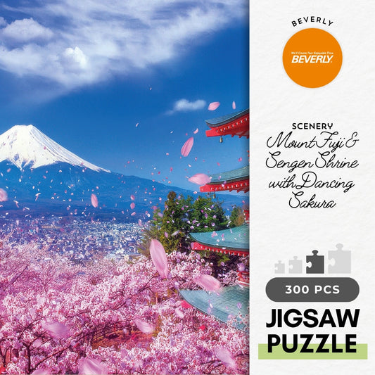 Beverly 300-057　Scenery • Mount Fuji and Sengen Shrine with Dancing Sakura　300 Pieces Jigsaw Puzzle