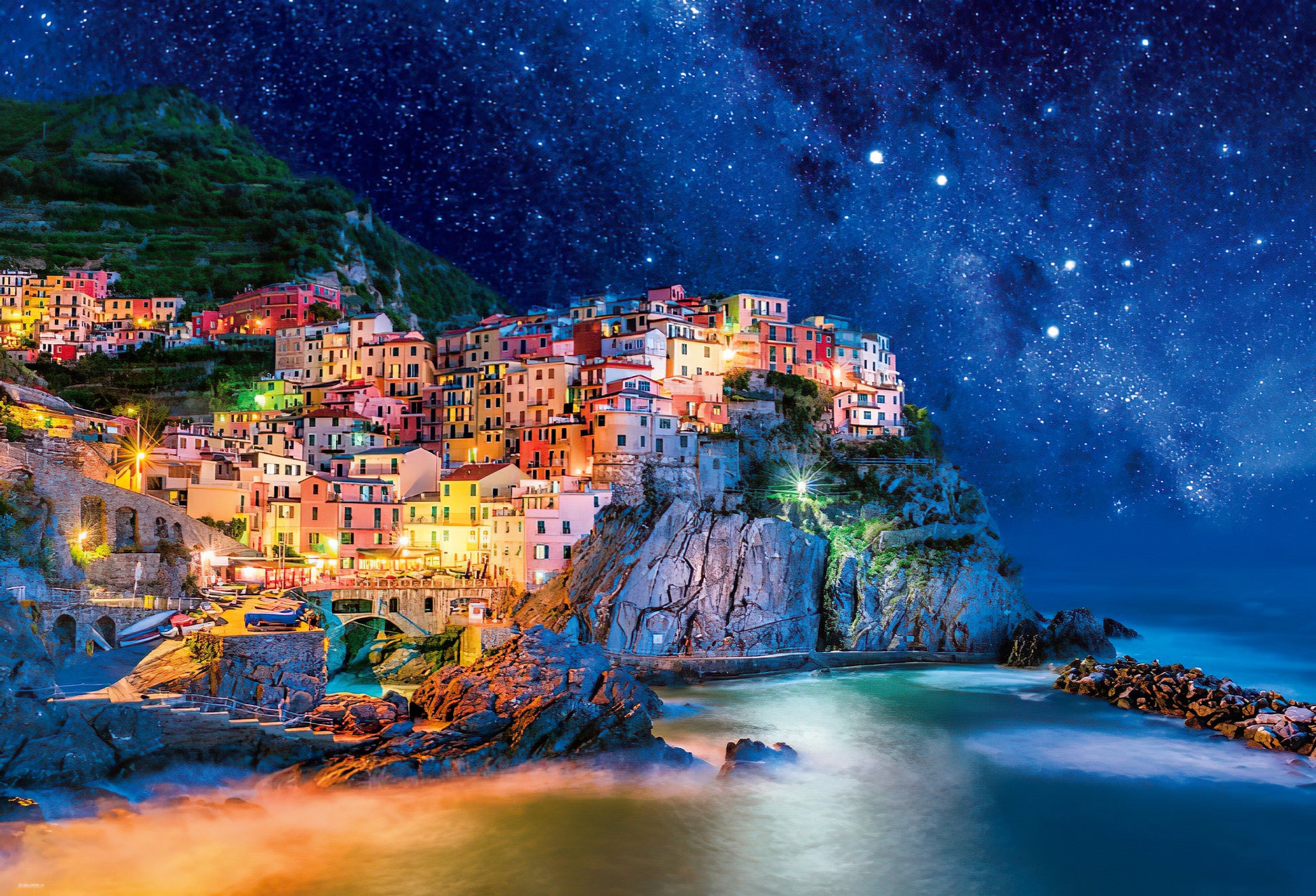 Beverly • Night • Starry Sky Cinque Terre　1000 PCS　Jigsaw Puzzle