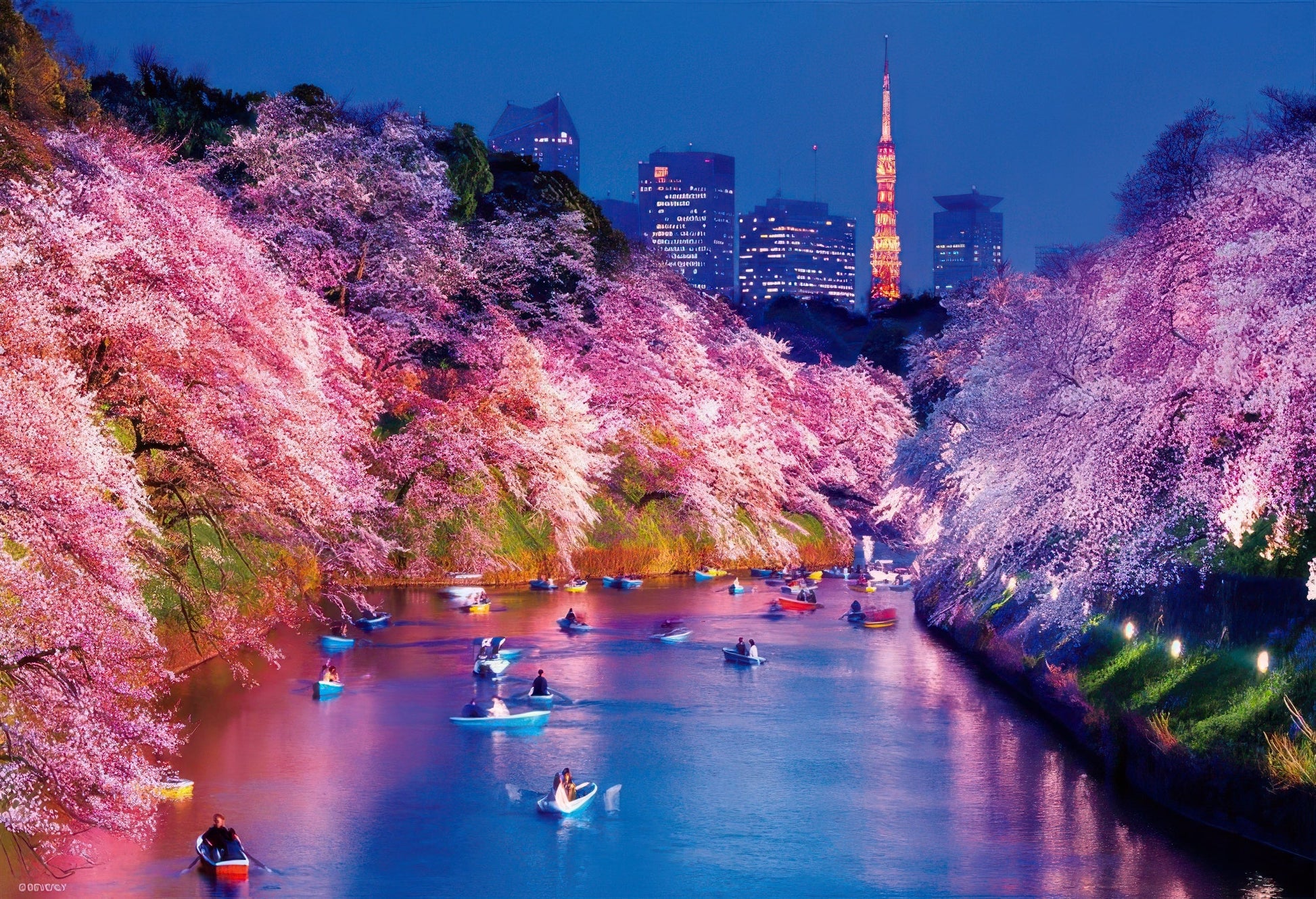 beverly-33-207-scenery-night-cherry-blossoms-at-chidorigafuchi-300-pieces-jigsaw-puzzle