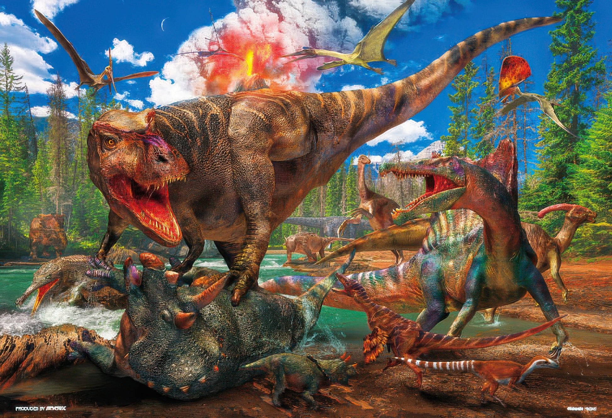 beverly-40-020-dinosaur-tyrannosaurus-vs-triceratops-40-pieces-jigsaw-puzzle