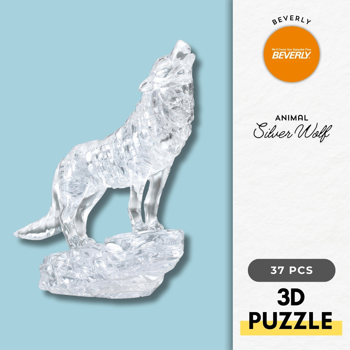 beverly-50216-animal-silver-wolf-37-pieces-crystal-3d-puzzle