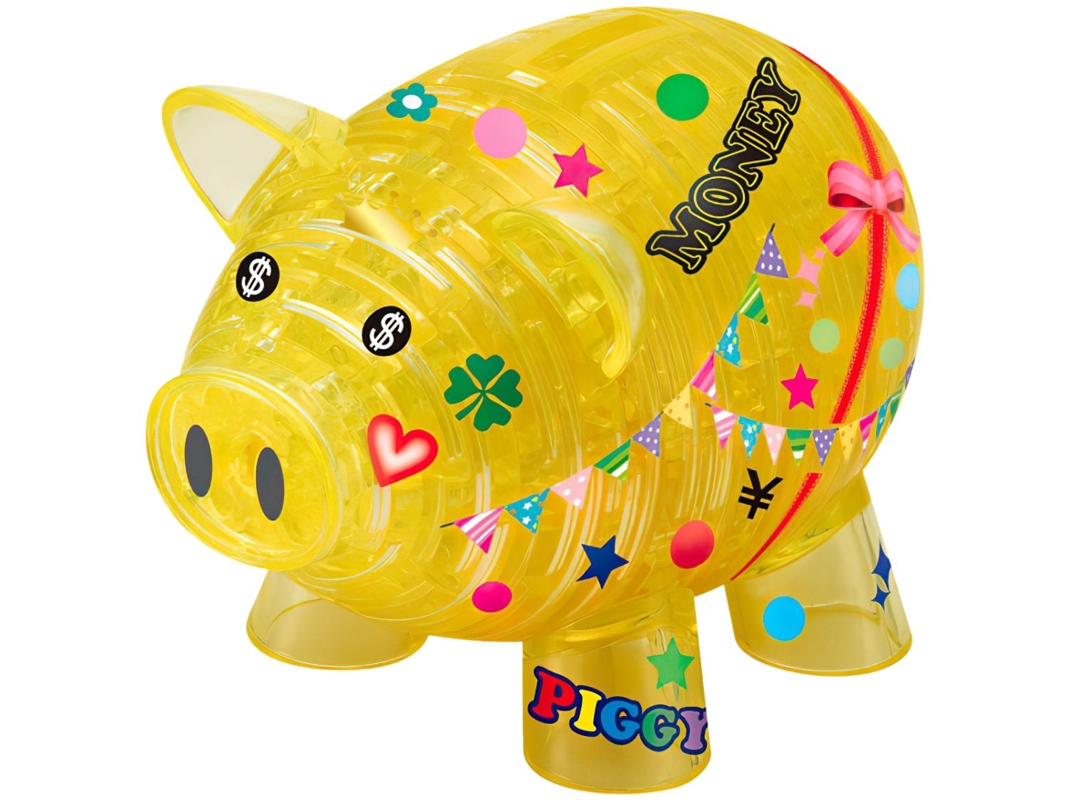 Beverly â€¢ Animal â€¢ Yellow Piggy Bankã€€93 PCSã€€Crystal 3D Puzzle