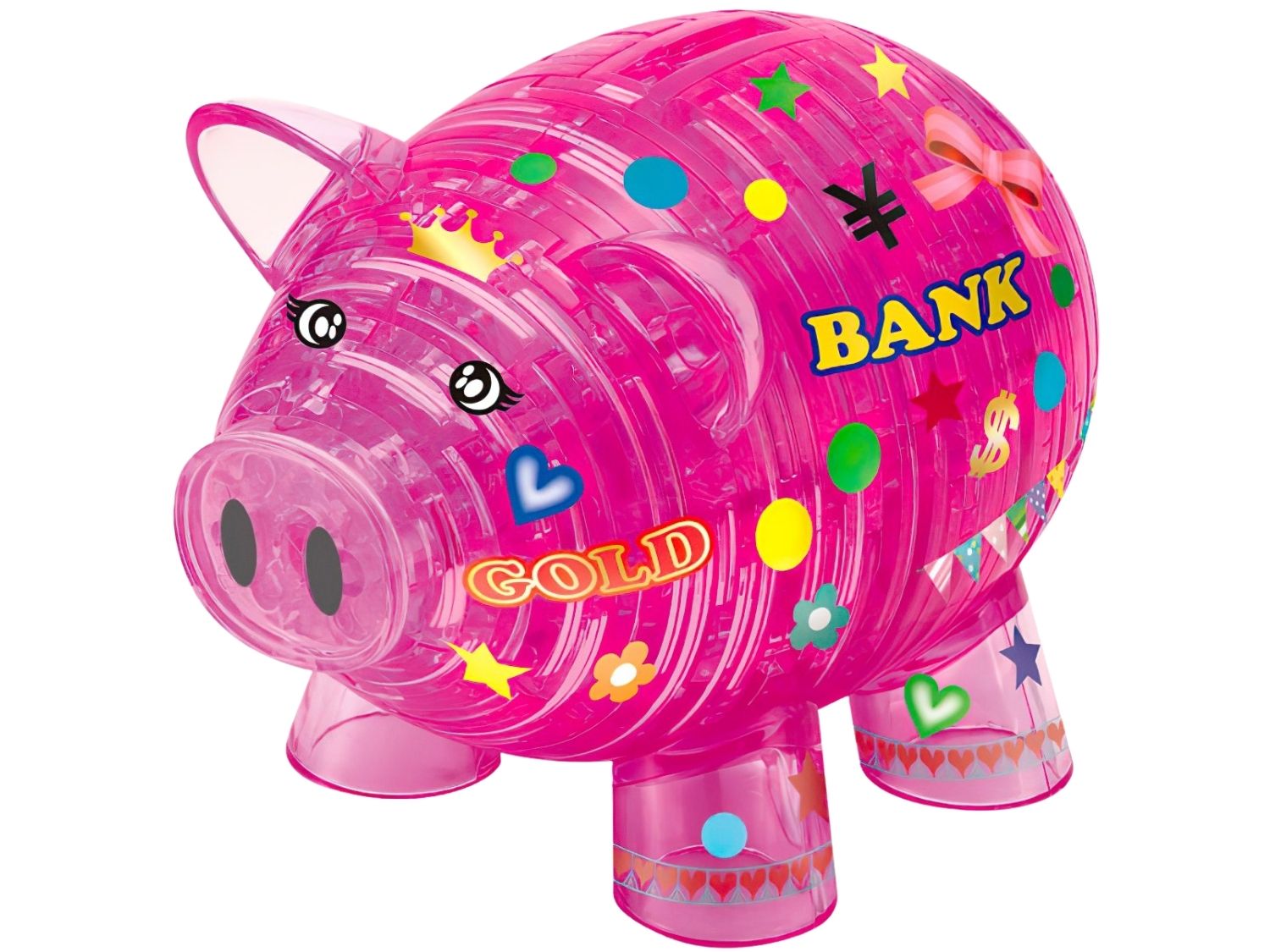 Beverly â€¢ Animal â€¢ Pink Piggy Bankã€€93 PCSã€€Crystal 3D Puzzle
