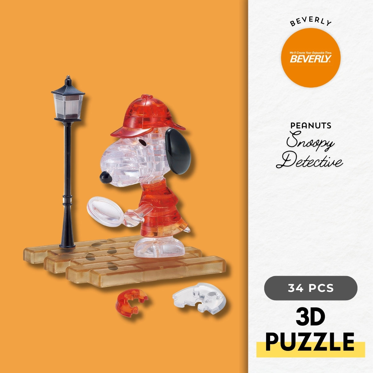 beverly-50231-peanuts-snoopy-detective-34-pieces-crystal-3d-puzzle