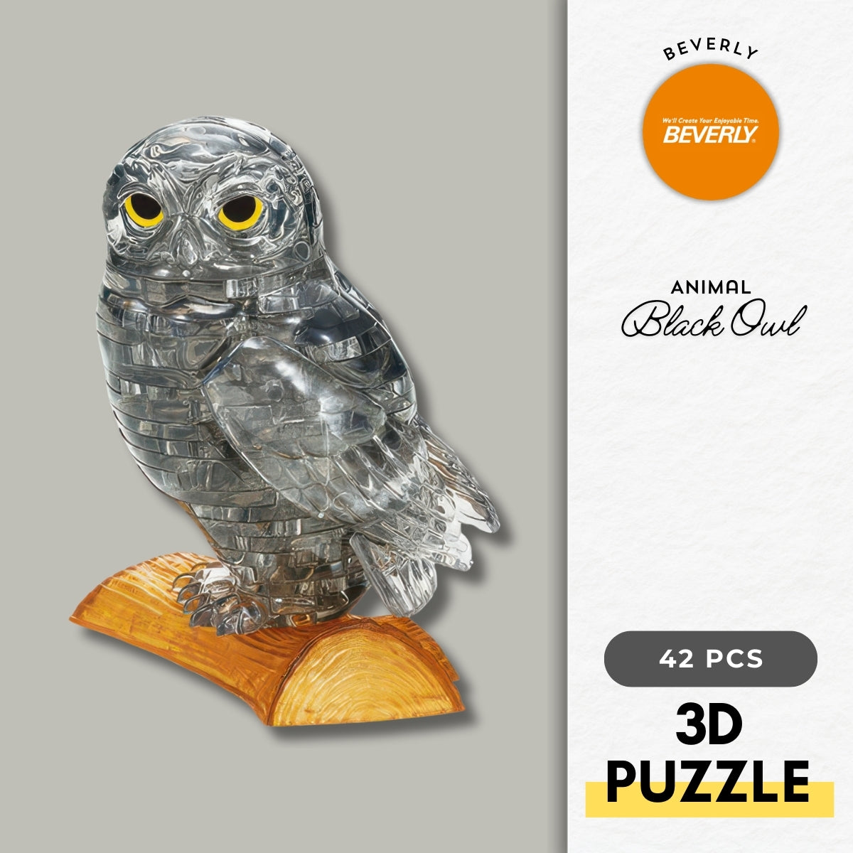 beverly-50243-animal-black-owl-42-pieces-crystal-3d-puzzle