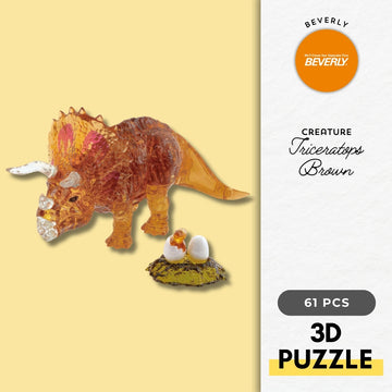 beverly-50285-dinosaur-triceratops-brown-61-pieces-crystal-3d-puzzle