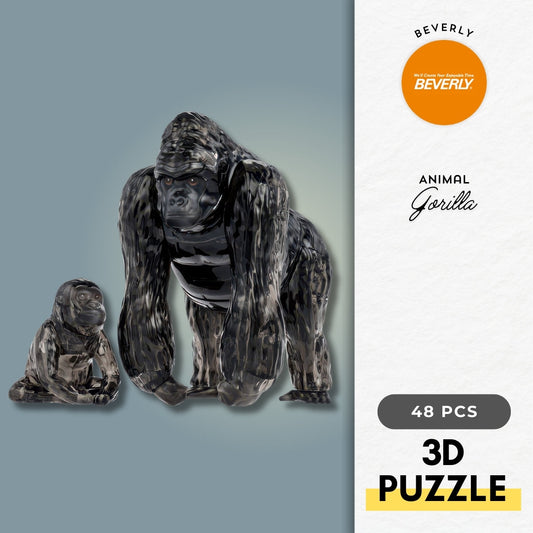 Beverly 50308　Animal • Gorilla　48 Pieces Crystal 3D Puzzle