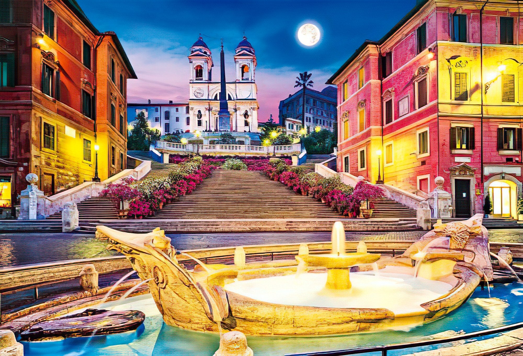 Beverly • Scenery • Moonlit Piazza di Spagna　1000 PCS　Jigsaw Puzzle