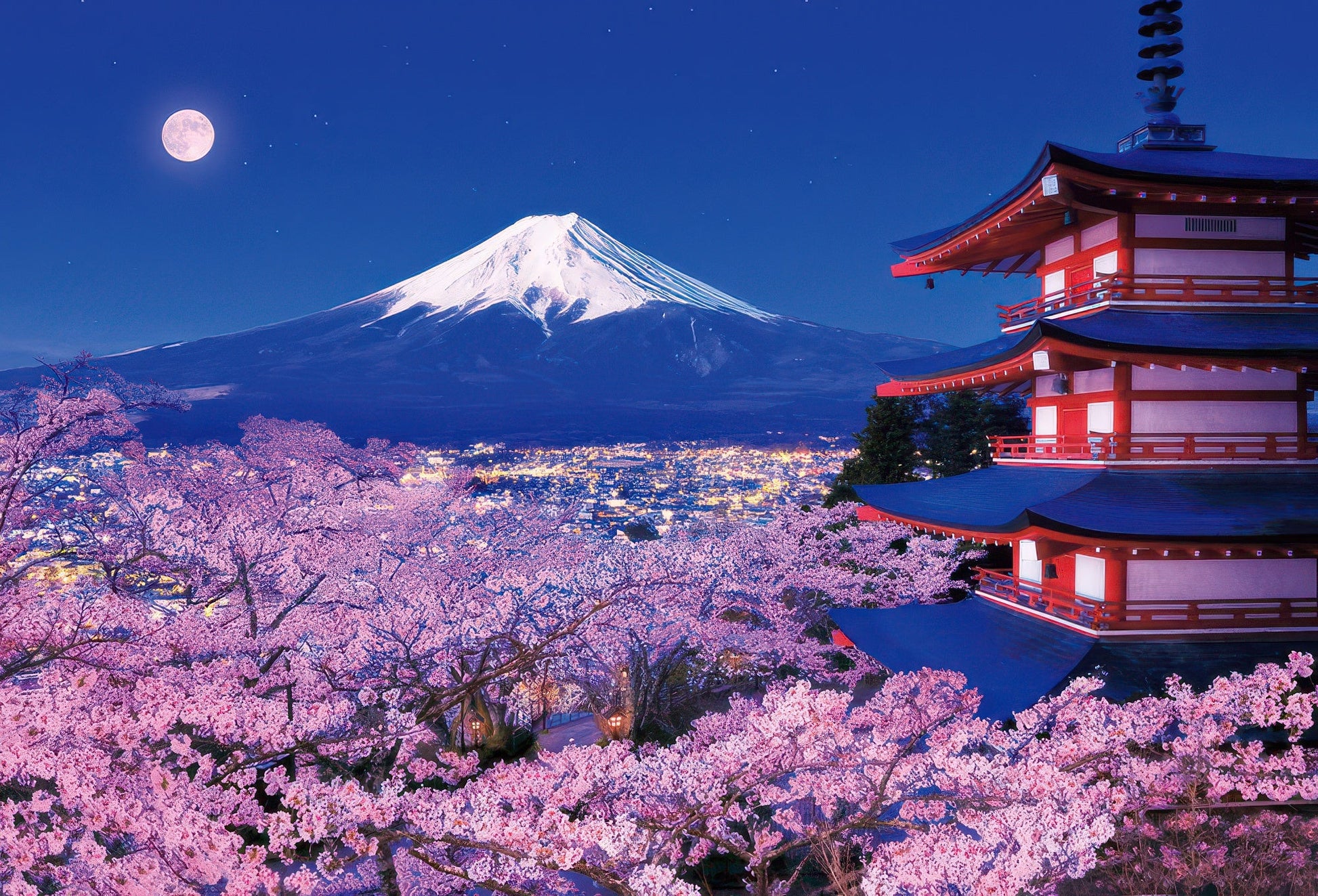 beverly-51-276-scenery-kawaguchi-asama-shrine-and-blooming-sakura-overlooking-mount-fuji-1000-pieces-jigsaw-puzzle