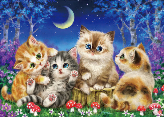 Beverly 66-103　Animal • Let's Play Under the Moonlight　600 Pieces Jigsaw Puzzle