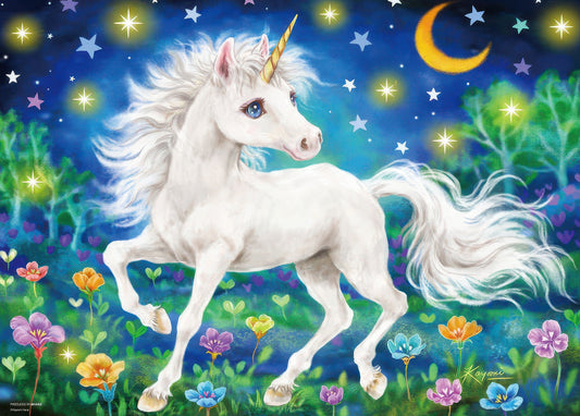 Beverly 66-176　Unicorn Playing in the Moonlit Night　600 Pieces Jigsaw Puzzle