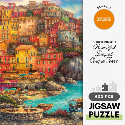 Beverly 66-181　Illustration • Beautiful Day at Cinque Terre　600 Pieces Jigsaw Puzzle