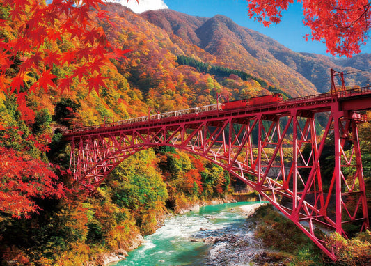 Beverly 66-190　Scenery • Kurobe Gorge Railway in Autumn Colours　600 Pieces Jigsaw Puzzle