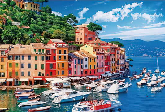 Beverly 71-386　Blue Sea and Port Town, Portofino　1000 Pieces Jigsaw Puzzle