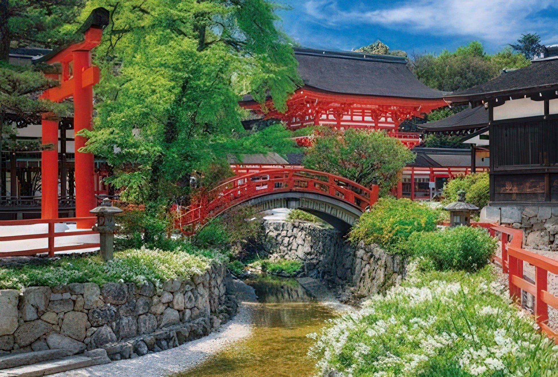 beverly-71-394-shimogamo-shrine-with-blooming-flowers-1000-pieces-jigsaw-puzzle