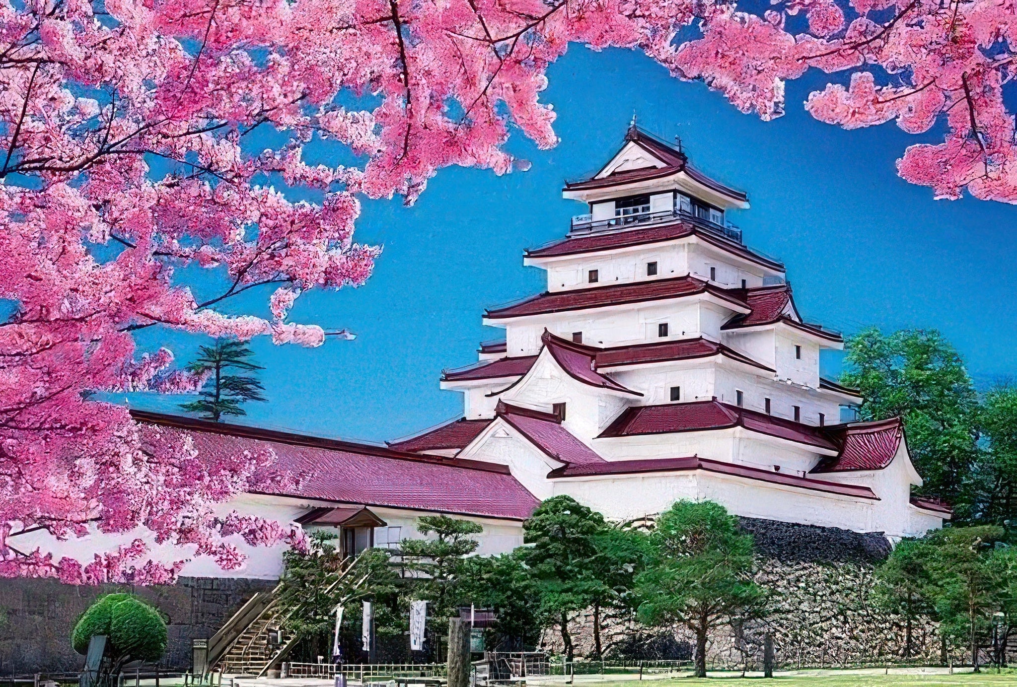 beverly-71-397-scenery-colorful-sakura-at-tsuruga-castle-1000-pieces-jigsaw-puzzle