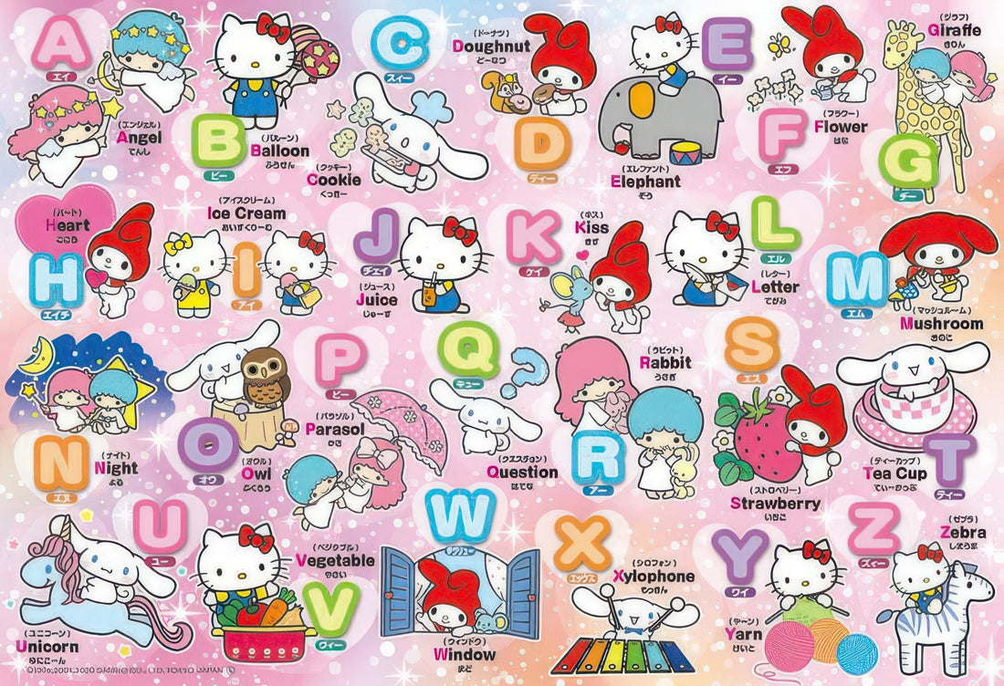 beverly-80-030-sanrio-characters-let's-learn-the-alphabet-80-pieces-kids-puzzle