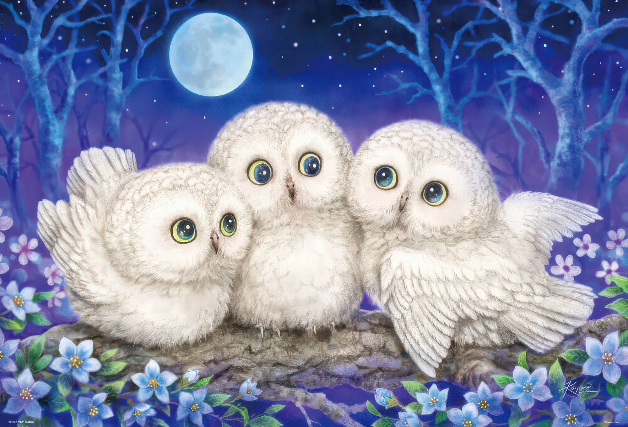 beverly-81-114-whispers-of-the-forest---owl-triplets-1000-pieces-jigsaw-puzzle