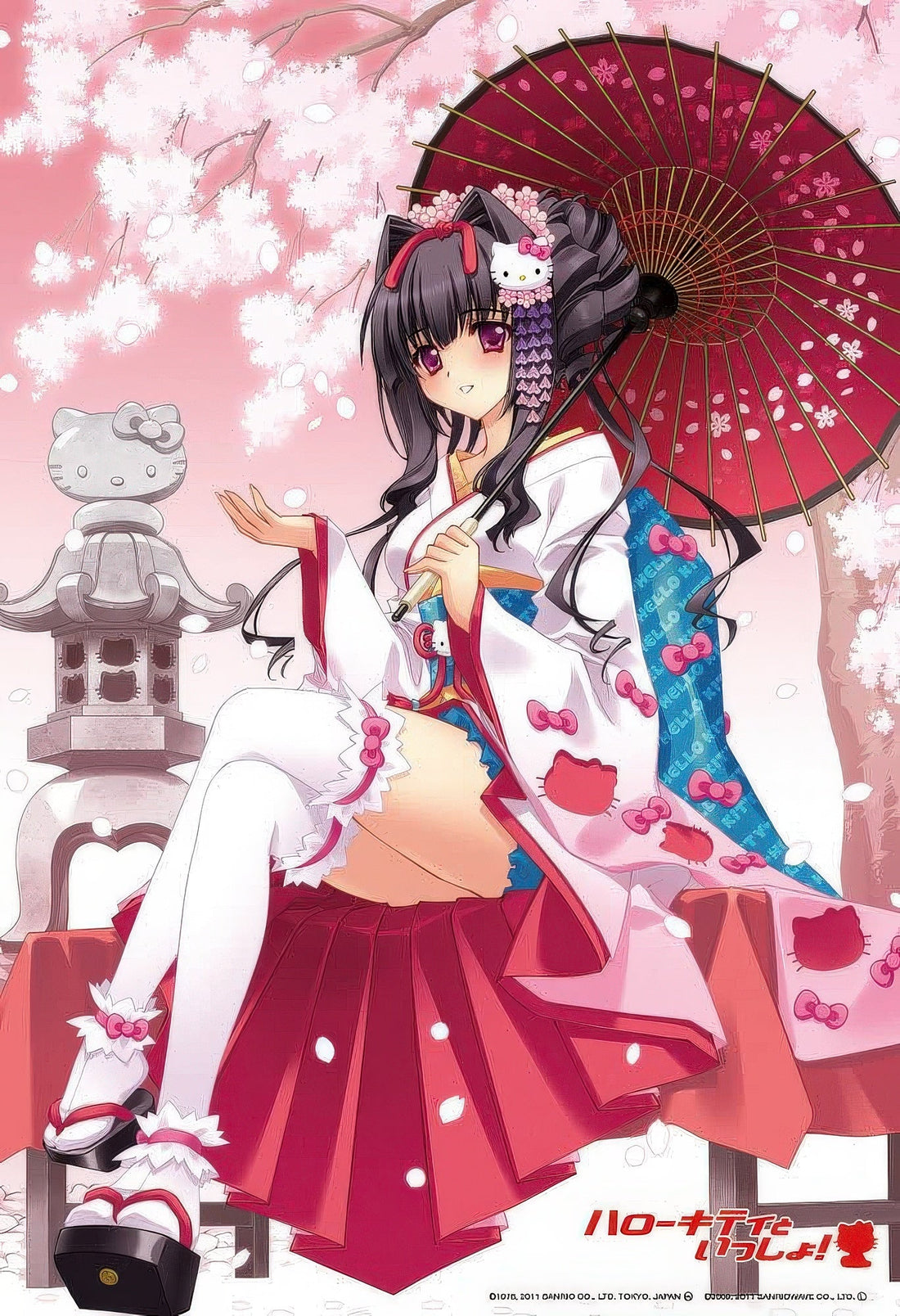 beverly-83-033-cherry-blossoms-in-bloom---miyabi-sakuya-(with-hello-kitty)-300-pieces-jigsaw-puzzle