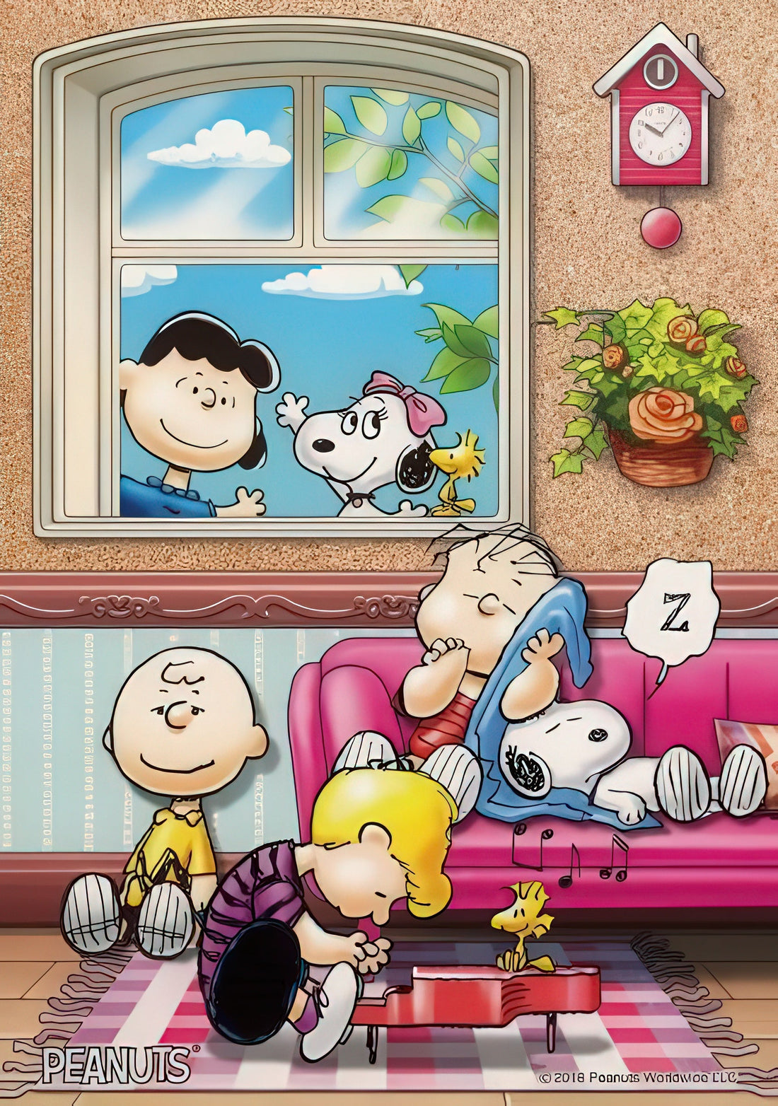 beverly-88-033-peanuts-take-a-nap-with-piano-88-pieces-jigsaw-puzzle