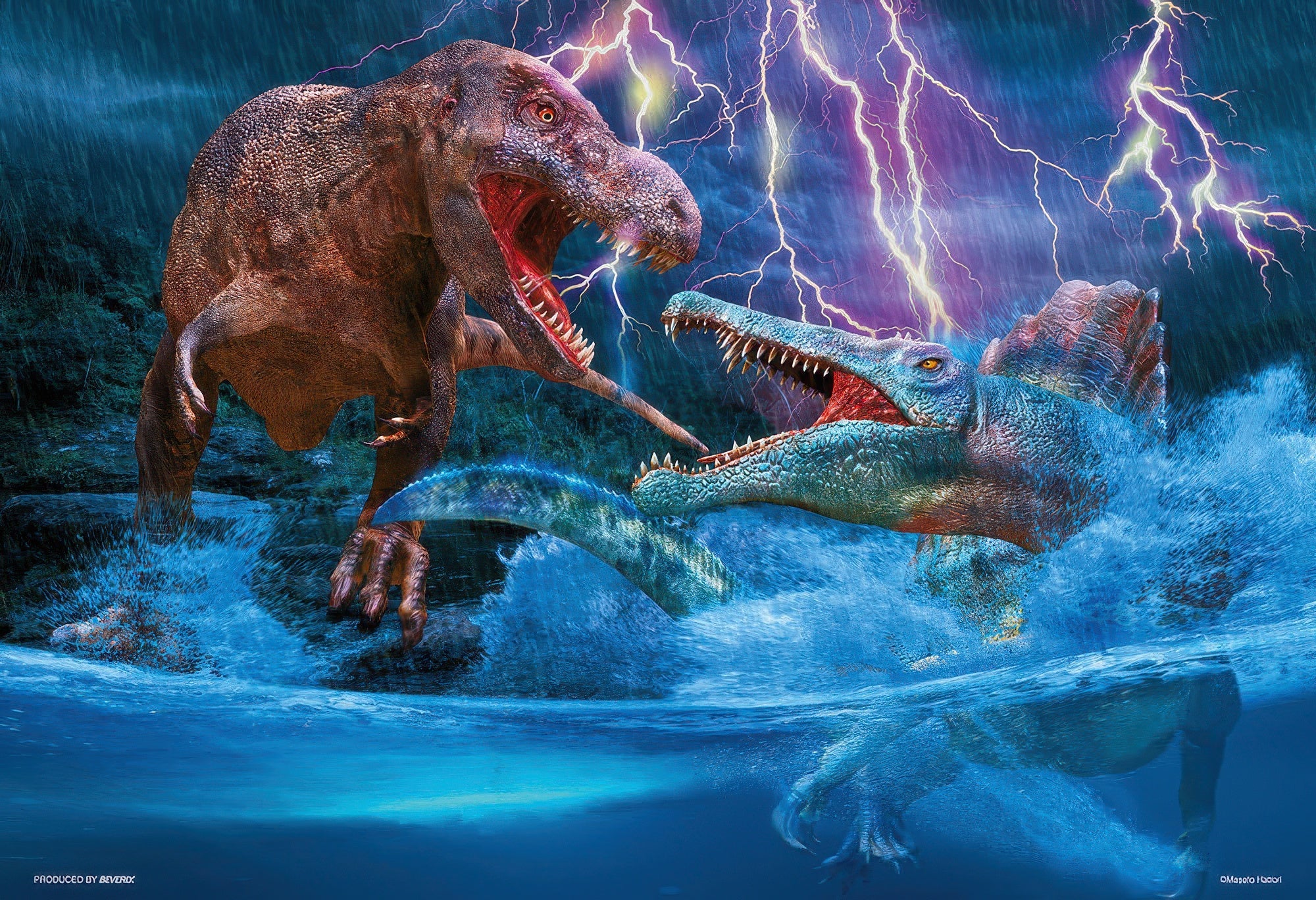 beverly-93-164-fierce-attack-from-underwater-tyrannosaurus-vs-spinosaurus-300-pieces-jigsaw-puzzle