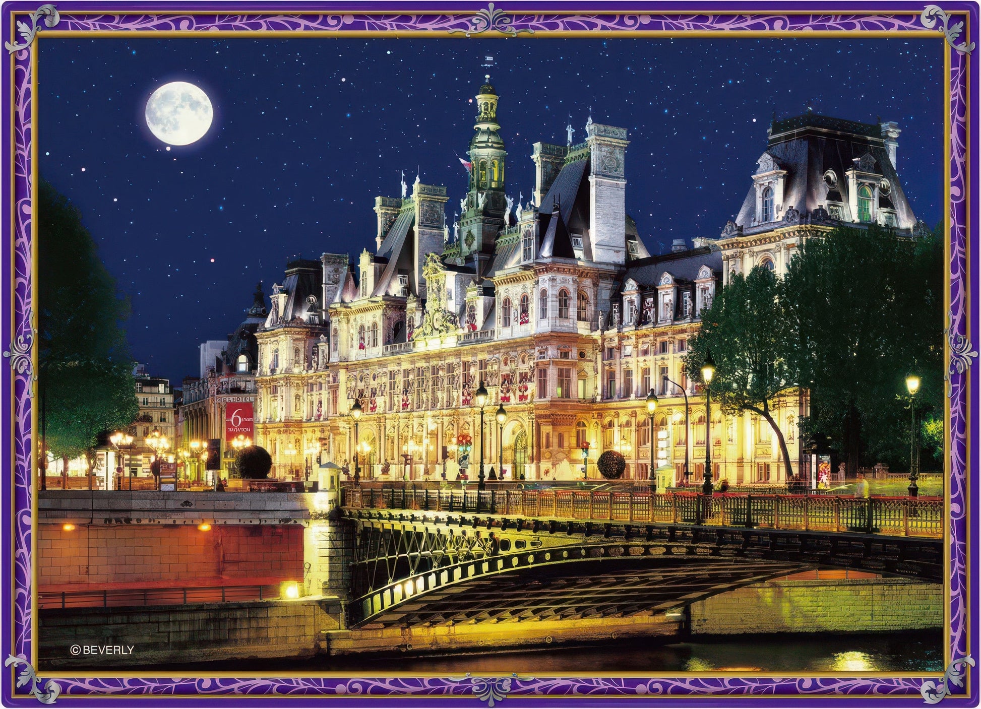 beverly-cjp-007-scenery-moonlight-paris-city-hall-165-pieces-crystal-jigsaw-puzzle