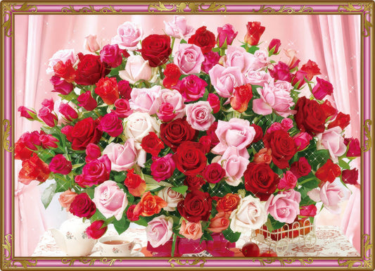 Beverly CJP-011　Flower • 100 Roses　165 Pieces Crystal Jigsaw Puzzle