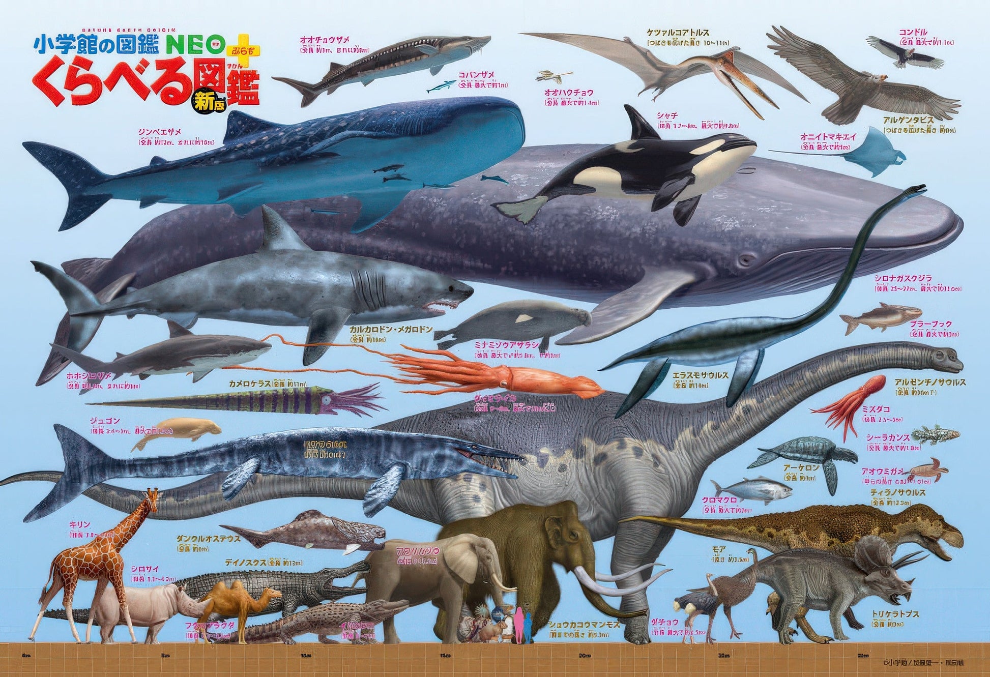 beverly-l74-153-dinosaur-prehistoric-creature-size-chart-150-pieces-jigsaw-puzzle