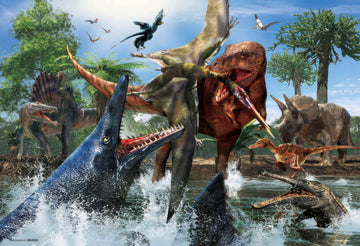 beverly-l74-168-dinosaur-tyrannosaurus-vs-mosasaurus-150-pieces-jigsaw-puzzle