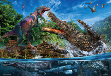 beverly-l74-190-dinosaur-deinosuchus-vs-albertosaurus-150-pieces-jigsaw-puzzle