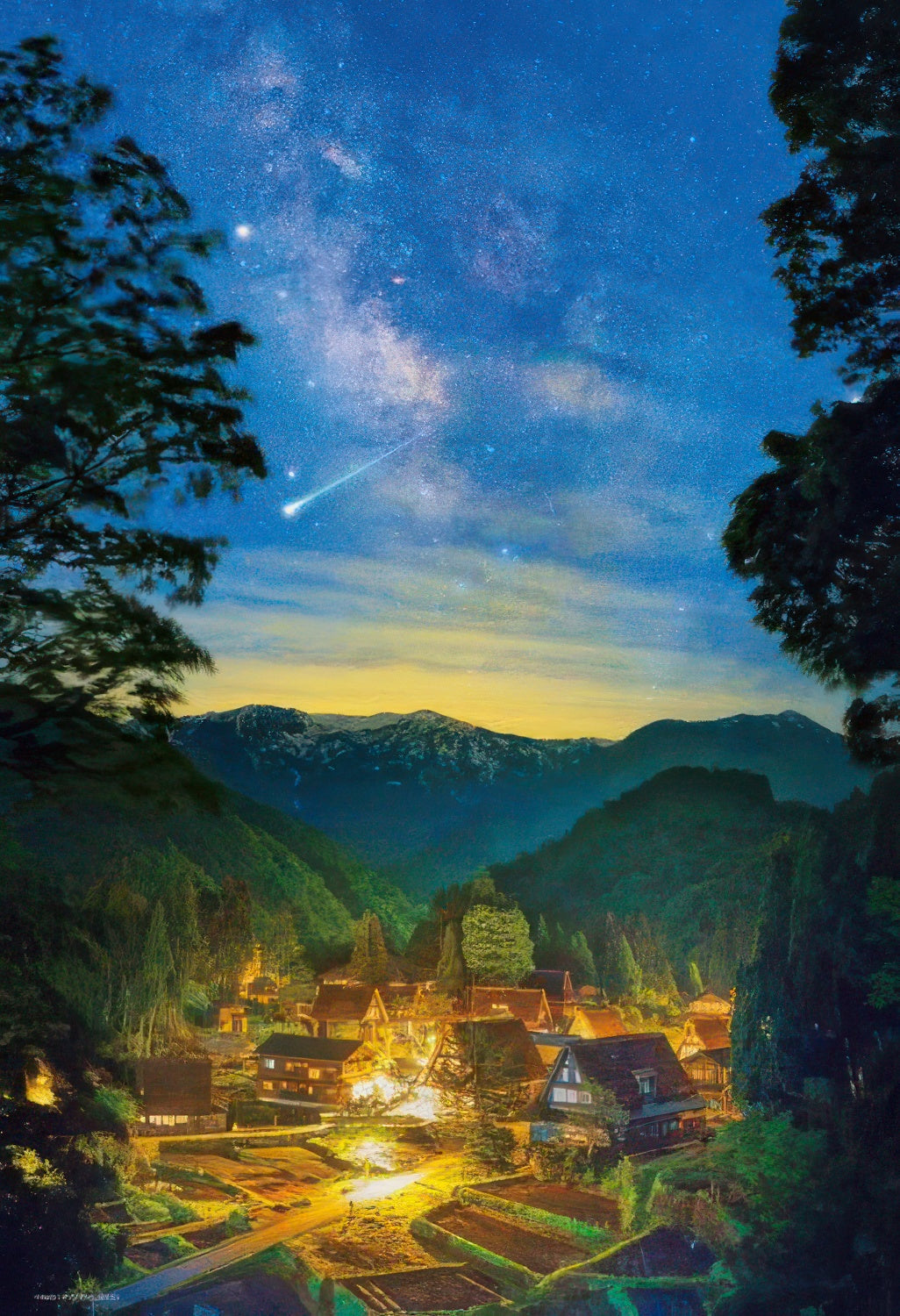 beverly-m81-600-scenery-shining-stars-and-gokayama-1000-pieces-jigsaw-puzzle