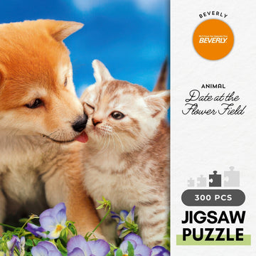 beverly-p33-083-animal-date-at-the-flower-field-300-pieces-jigsaw-puzzle