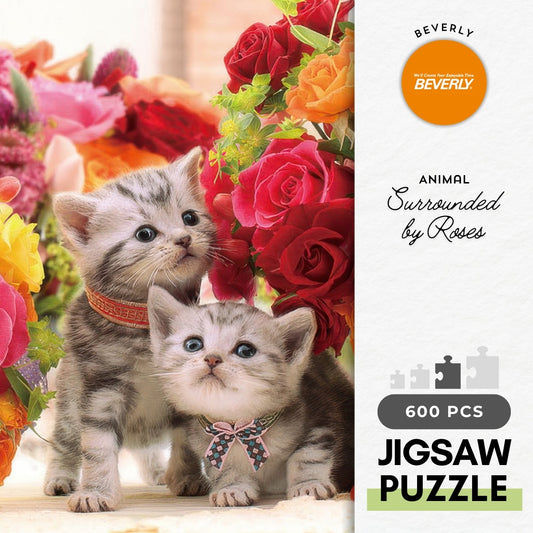 Beverly P66-160　Animal • Surrounded by Roses　600 Pieces Jigsaw Puzzle