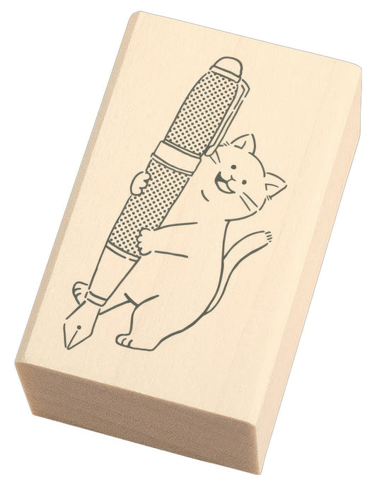 Beverly TSW-121　Animal • Stamp / Cat and Fountain Pen　Misc Goods