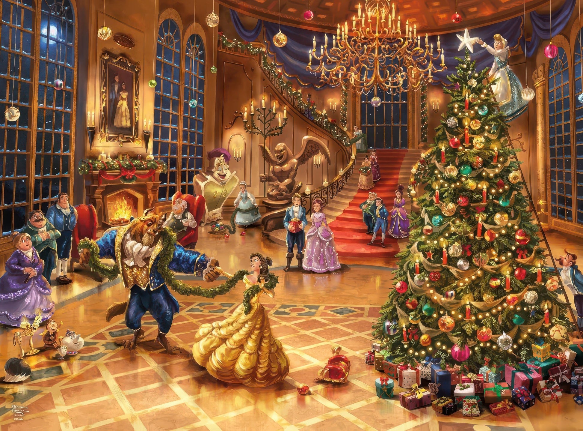 ceaco-12489-beauty-and-the-beast-beauty-and-the-beast-christmas-celebration-1000-pieces-jigsaw-puzzle-