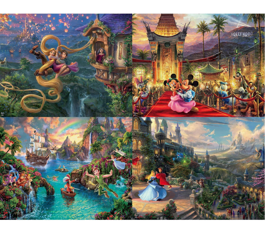 ceaco-3674-1-mickey-friends-peter-pan-sleeping-beauty-tangled-disney-dreams-collection-set-h-2000-multipack-jigsaw-puzzle