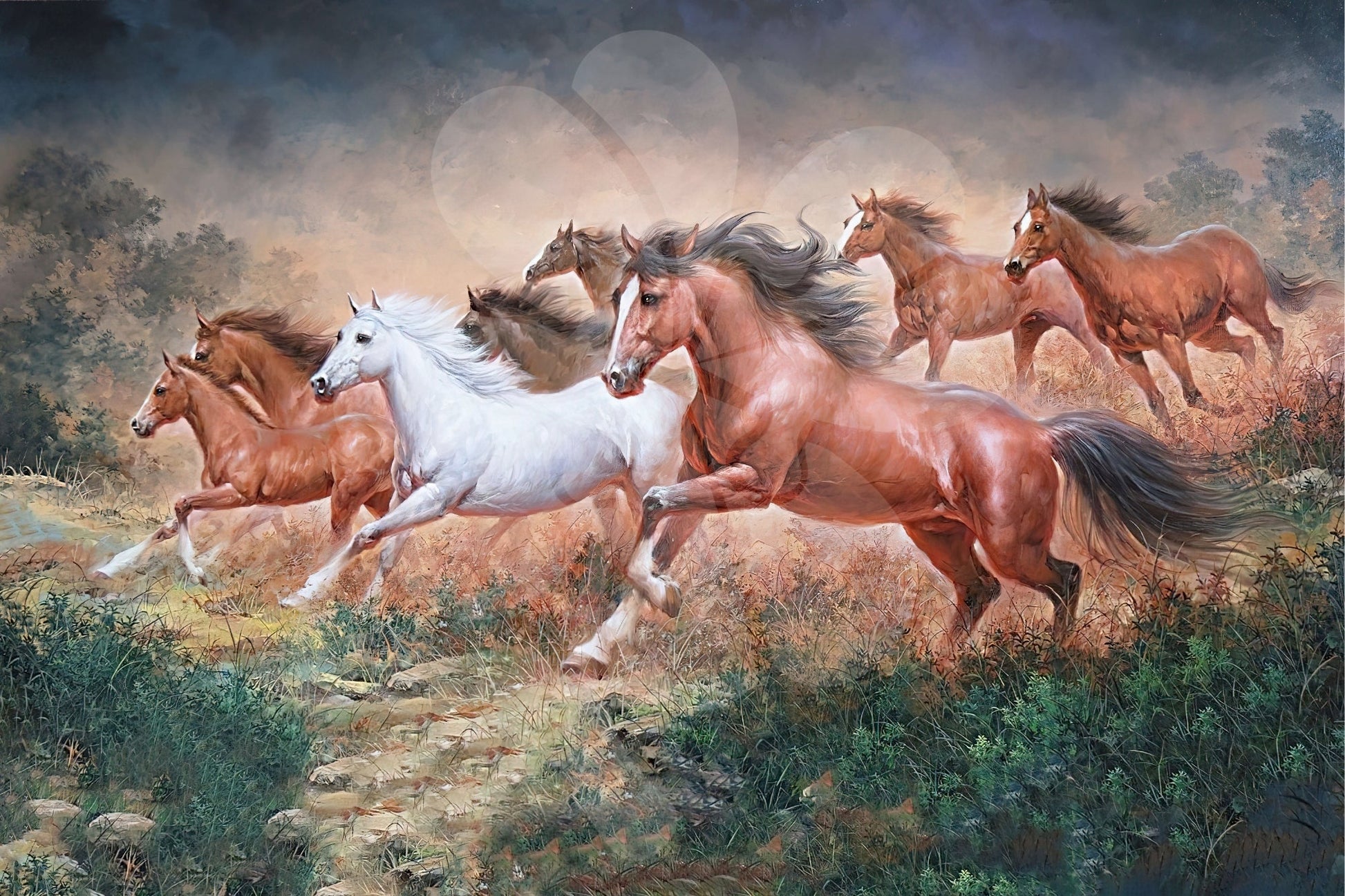 clover-a10-008-eight-horses-1000-pieces-jigsaw-puzzle