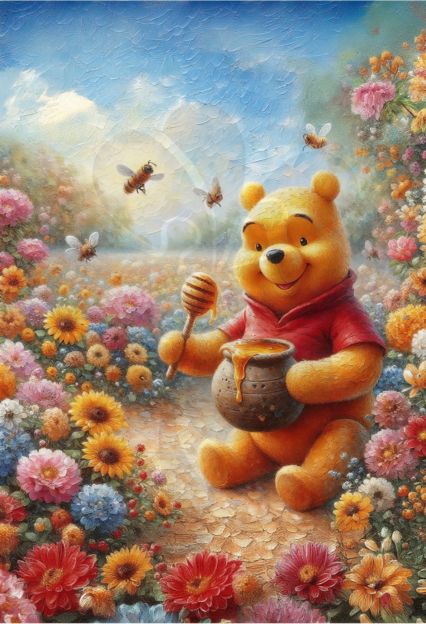 clover-d03-017-winnie-the-pooh-surrounded-by-flowers-300-pieces-jigsaw-puzzle