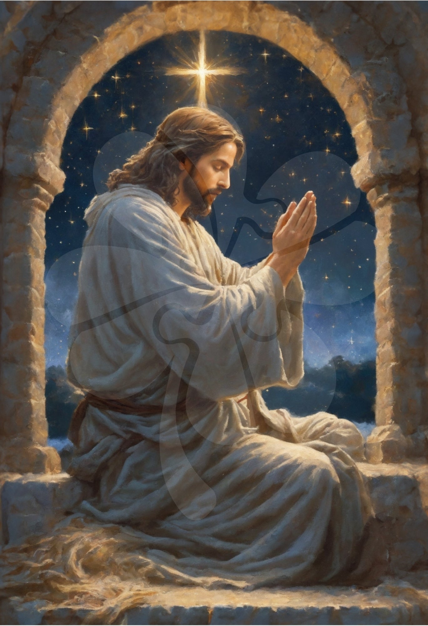 clover-r03-022-jesus-pray-under-the-stars-300-pieces-jigsaw-puzzle