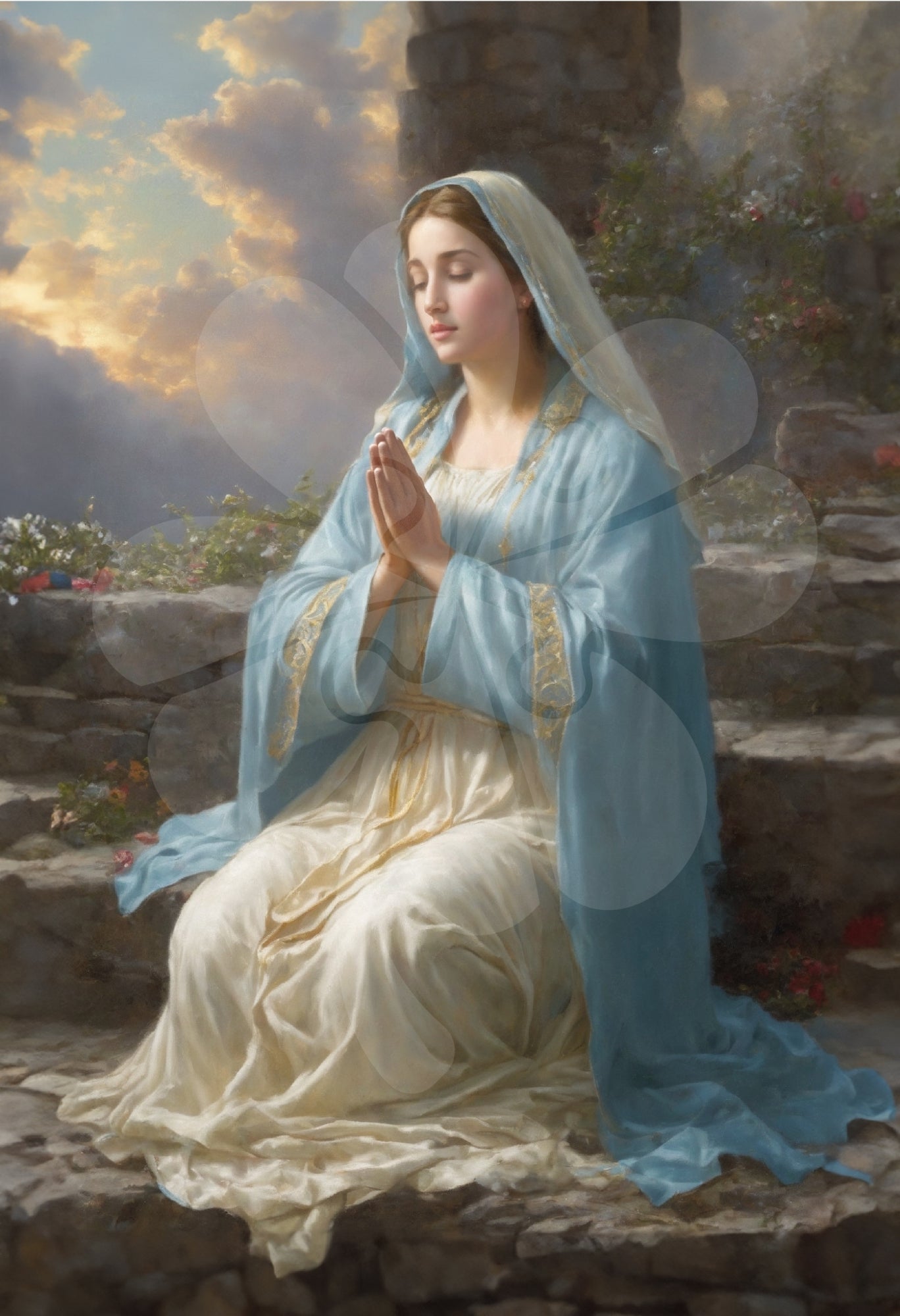 clover-r03-025-virgin-mary-peaceful-prayer-300-pieces-jigsaw-puzzle