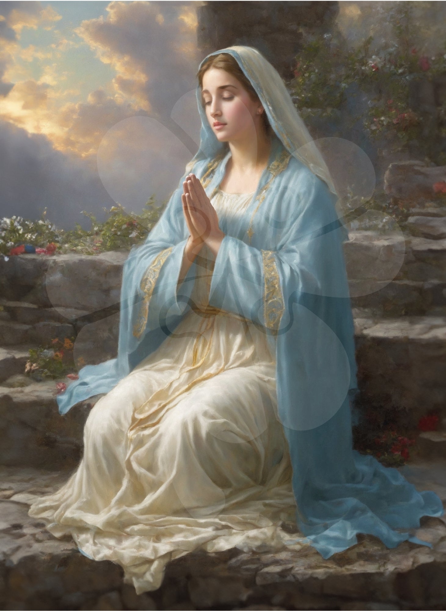 clover-r05-025-virgin-mary-peaceful-prayer-500-pieces-jigsaw-puzzle