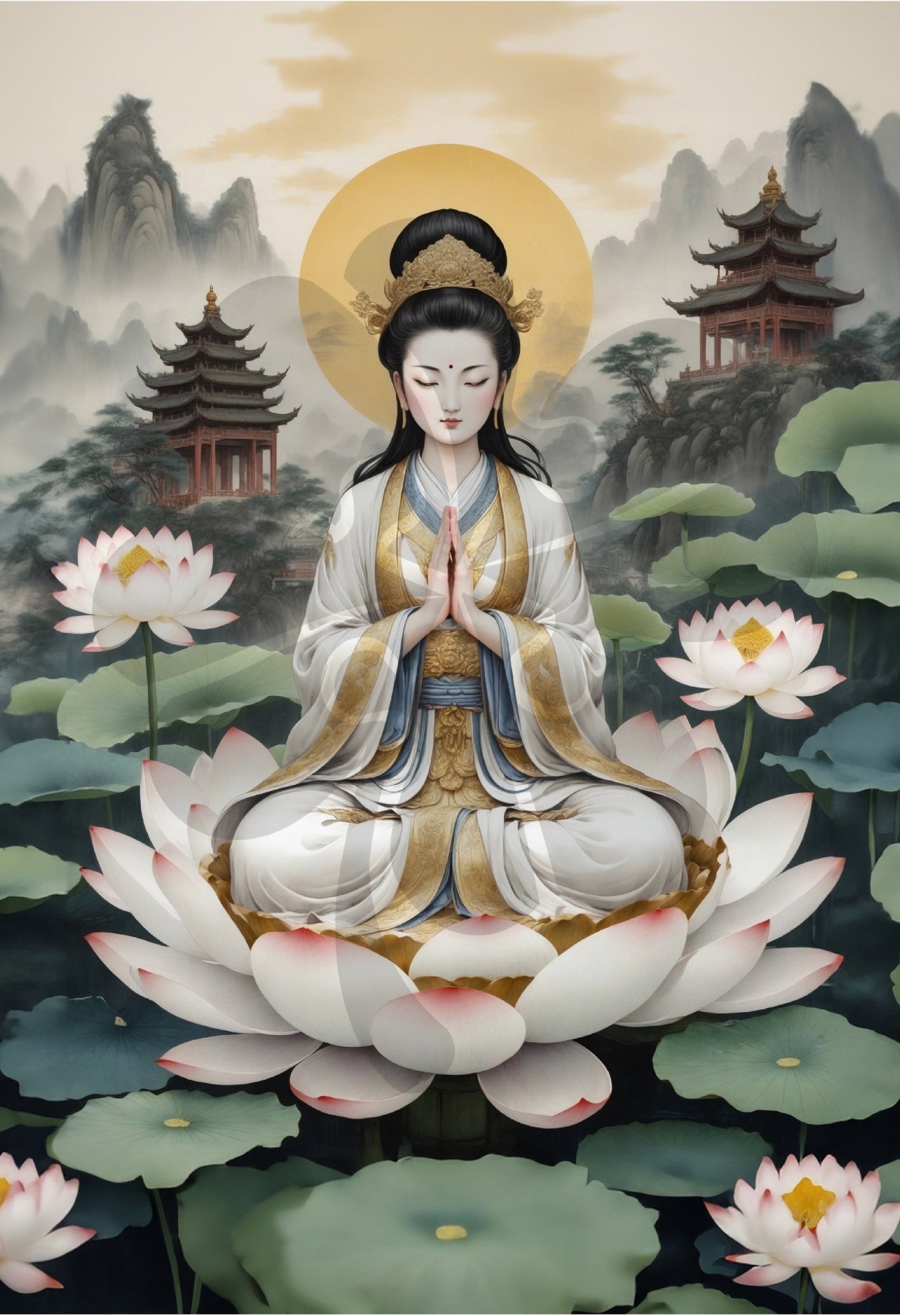 clover-t03-023-guanyin-serene-goddess-300-pieces-jigsaw-puzzle