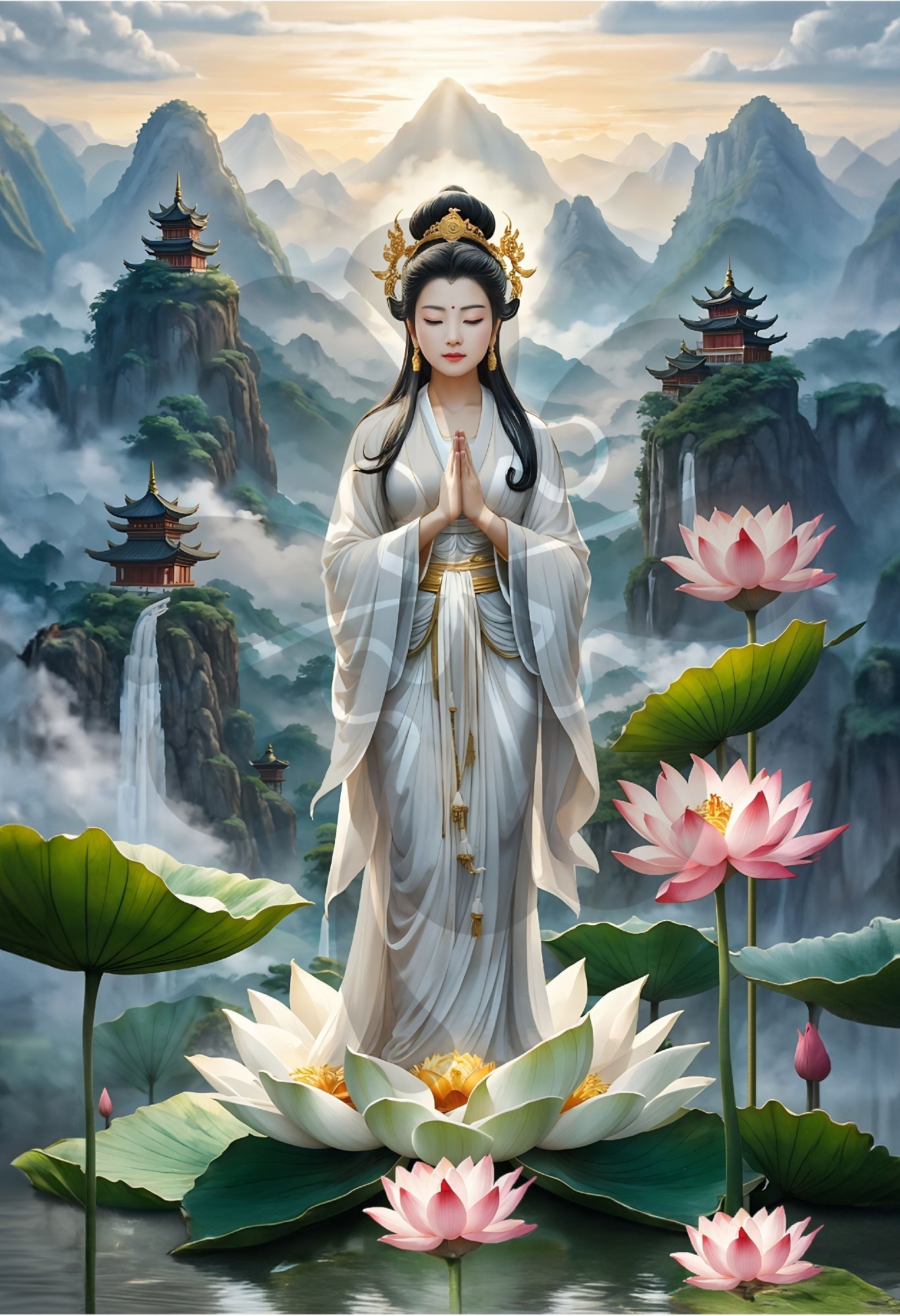 clover-t03-024-guanyin-benevolent-protector-300-pieces-jigsaw-puzzle